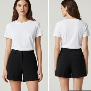 Trouvé Black Tailored Bermuda Shorts Size 10 High Rise Cuffed Hem